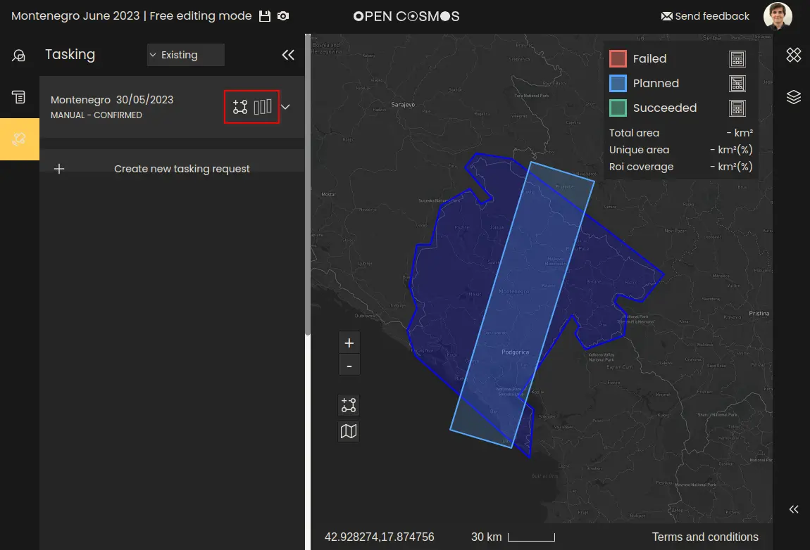 View tasking request status